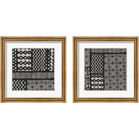 Framed 'Kuba Abstract BW 2 Piece Framed Art Print Set' border=