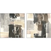 Framed 'Dancing Squares 2 Piece Art Print Set' border=