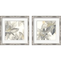 Framed Gray and Silver Flowers 2 Piece Framed Art Print Set