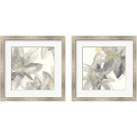 Framed 'Gray and Silver Flowers 2 Piece Framed Art Print Set' border=