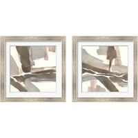 Framed 'White and Placid 2 Piece Framed Art Print Set' border=