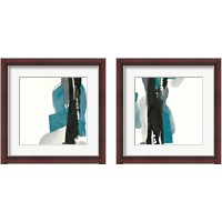 Framed Black and Teal 2 Piece Framed Art Print Set