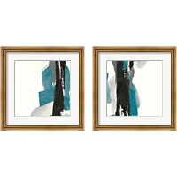 Framed Black and Teal 2 Piece Framed Art Print Set