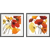 Framed 'Up on White Yellow 2 Piece Framed Art Print Set' border=