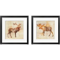 Framed 'Elk & Moose Study 2 Piece Framed Art Print Set' border=