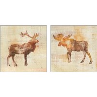 Framed Elk & Moose Study 2 Piece Art Print Set