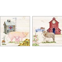 Framed 'Life on the Farm 2 Piece Art Print Set' border=