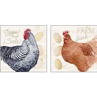 Framed 'Life on the Farm Chicken 2 Piece Art Print Set' border=