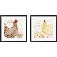 Framed 'Life on the Farm Chicken 2 Piece Framed Art Print Set' border=