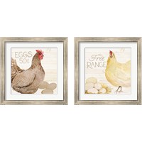 Framed 'Life on the Farm Chicken 2 Piece Framed Art Print Set' border=