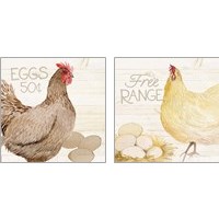 Framed 'Life on the Farm Chicken 2 Piece Art Print Set' border=