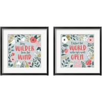 Framed 'Wildflower Daydreams 2 Piece Framed Art Print Set' border=