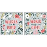 Framed 'Wildflower Daydreams 2 Piece Art Print Set' border=