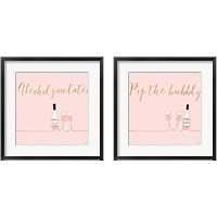 Framed 'Underlined Bubbly Pink 2 Piece Framed Art Print Set' border=