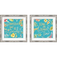 Framed 'Tropical Oasis 2 Piece Framed Art Print Set' border=