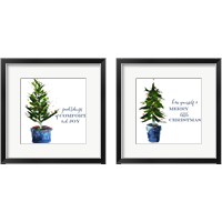 Framed 'Little Christmas Tree 2 Piece Framed Art Print Set' border=