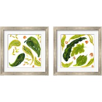 Framed 'Spring Green Botanical 2 Piece Framed Art Print Set' border=