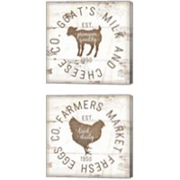 Framed 'Rustic Farm Signs - Brown 2 Piece Canvas Print Set' border=