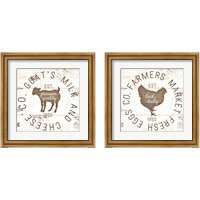 Framed 'Rustic Farm Signs - Brown 2 Piece Framed Art Print Set' border=
