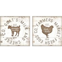 Framed 'Rustic Farm Signs - Brown 2 Piece Art Print Set' border=