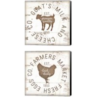 Framed 'Rustic Farm Signs - Brown 2 Piece Canvas Print Set' border=