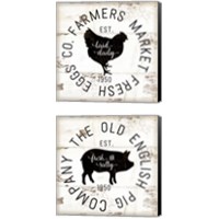 Framed 'Rustic Farm Signs - Black 2 Piece Canvas Print Set' border=