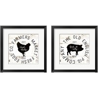 Framed 'Rustic Farm Signs - Black 2 Piece Framed Art Print Set' border=