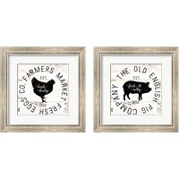 Framed 'Rustic Farm Signs - Black 2 Piece Framed Art Print Set' border=
