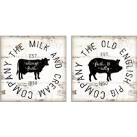 Framed 'Rustic Farm Signs - Black 2 Piece Art Print Set' border=