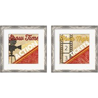Framed 'Movie Time 2 Piece Framed Art Print Set' border=