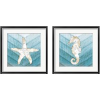 Framed 'Coastal Sealife 2 Piece Framed Art Print Set' border=