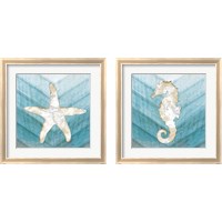 Framed 'Coastal Sealife 2 Piece Framed Art Print Set' border=