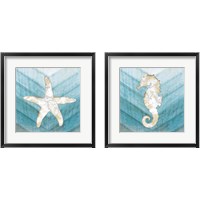 Framed 'Coastal Sealife 2 Piece Framed Art Print Set' border=