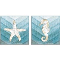 Framed 'Coastal Sealife 2 Piece Art Print Set' border=