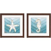 Framed 'Coastal Sealife 2 Piece Framed Art Print Set' border=