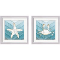 Framed 'Coastal Sealife 2 Piece Framed Art Print Set' border=