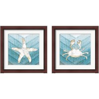 Framed 'Coastal Sealife 2 Piece Framed Art Print Set' border=