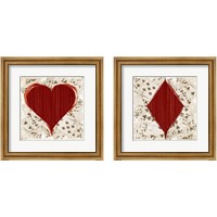 Framed 'Card Suits 2 Piece Framed Art Print Set' border=