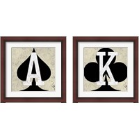 Framed 'Playing Cards Antique 2 Piece Framed Art Print Set' border=