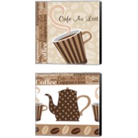 Framed 'Cafe Au Lait Cocoa Latte 2 Piece Canvas Print Set' border=