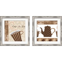 Framed 'Cafe Au Lait Cocoa Latte 2 Piece Framed Art Print Set' border=