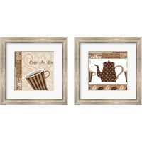 Framed 'Cafe Au Lait Cocoa Latte 2 Piece Framed Art Print Set' border=