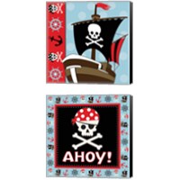 Framed 'Ahoy Pirate Boy 2 Piece Canvas Print Set' border=