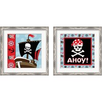 Framed 'Ahoy Pirate Boy 2 Piece Framed Art Print Set' border=