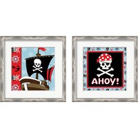 Framed 'Ahoy Pirate Boy 2 Piece Framed Art Print Set' border=