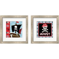 Framed 'Ahoy Pirate Boy 2 Piece Framed Art Print Set' border=