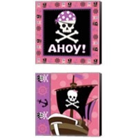 Framed 'Ahoy Pirate Girl 2 Piece Canvas Print Set' border=
