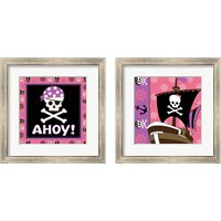 Framed Ahoy Pirate Girl 2 Piece Framed Art Print Set