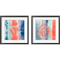 Framed Sealife Stripes 2 Piece Framed Art Print Set