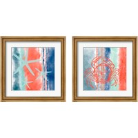 Framed Sealife Stripes 2 Piece Framed Art Print Set